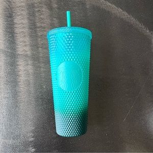 Teal studded ombré Starbucks tumbler